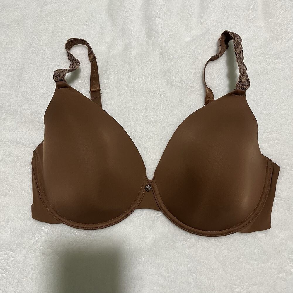 NATORI Size 34DDD Chocolate Pure Luxe Contour Lace Trim Underwired Bra